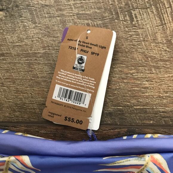 Patagonia Sunamee Palms of My Heart Light Violet Blue Bikini Bottoms Small NWT - Picture 2 of 3